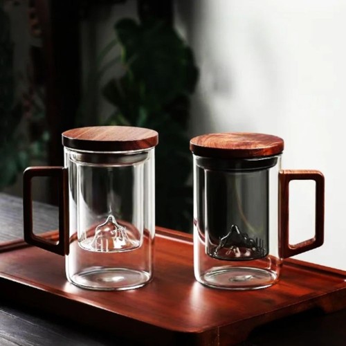 500 glas tasse holzgriff - ml,