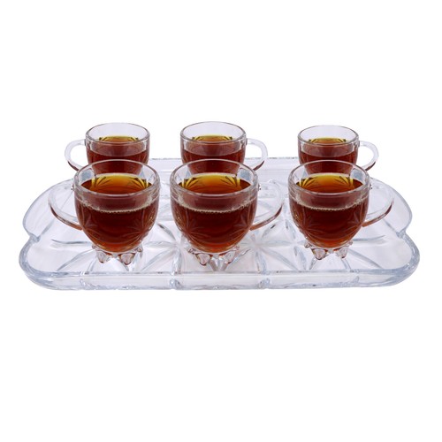 Glas tassen mit serviertablett - tassen,
