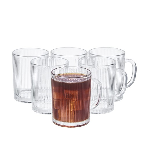 Gerippte glas kaffeetassen 6er - glas,