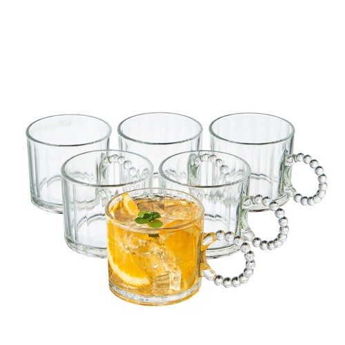 Gerippte glas kaffeetassen 6er - kaffeetassen,