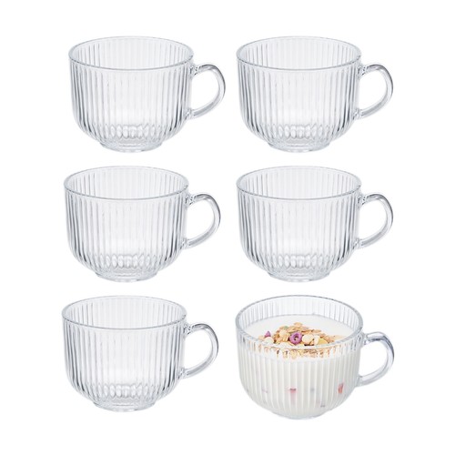 Gerippte glas kaffeetassen - glas,